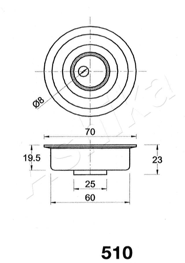 įtempiklis, paskirstymo diržas ASHIKA 45-05-510