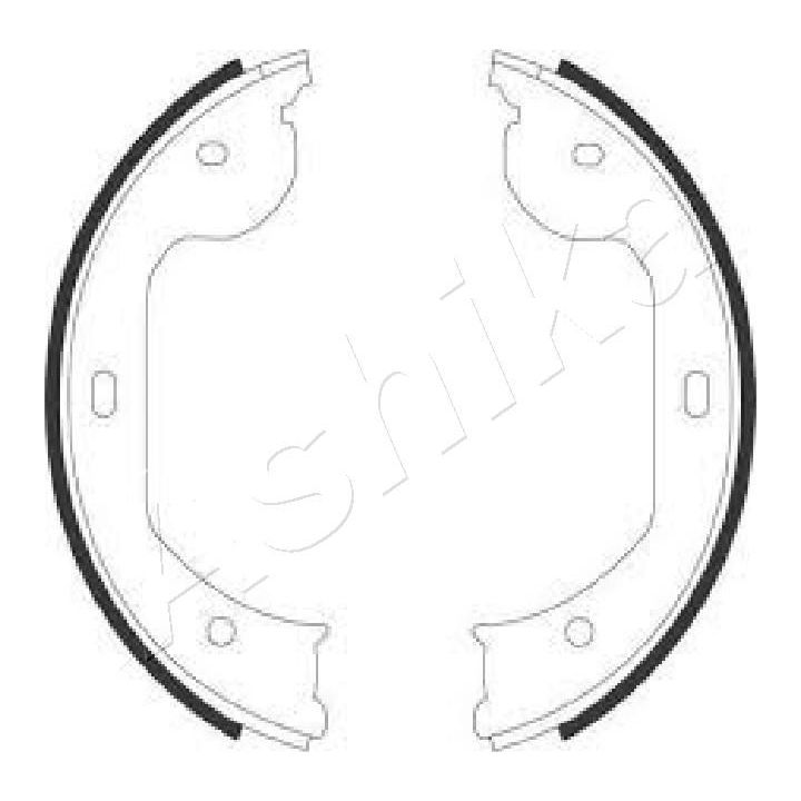 Stabdžių trinkelių komplektas, stovėjimo stabdis ASHIKA 55-00-0104