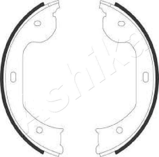 Stabdžių trinkelių komplektas, stovėjimo stabdis ASHIKA 55-00-0104