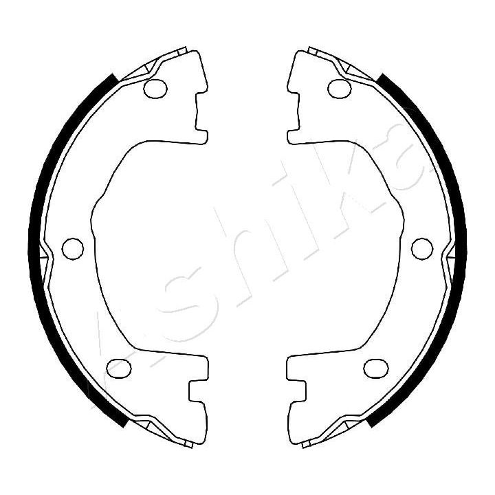 Stabdžių trinkelių komplektas, stovėjimo stabdis ASHIKA 55-00-0231