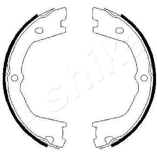 Stabdžių trinkelių komplektas, stovėjimo stabdis ASHIKA 55-00-0232