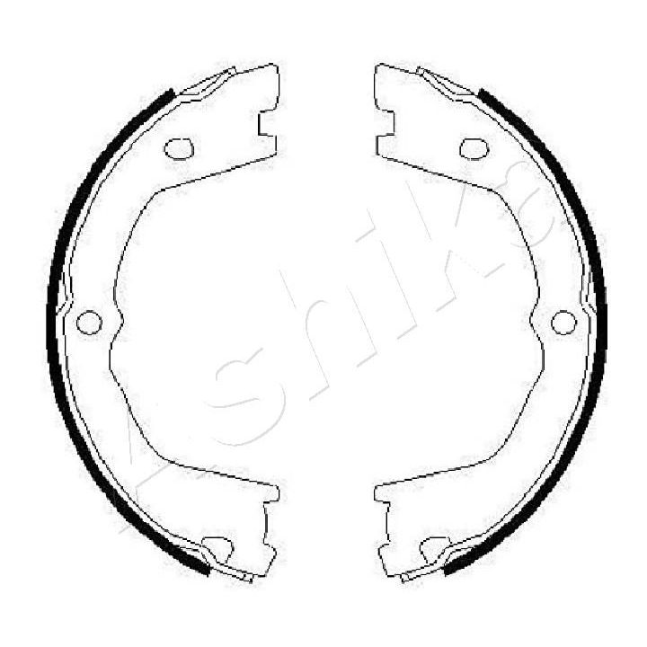 Stabdžių trinkelių komplektas, stovėjimo stabdis ASHIKA 55-00-0232