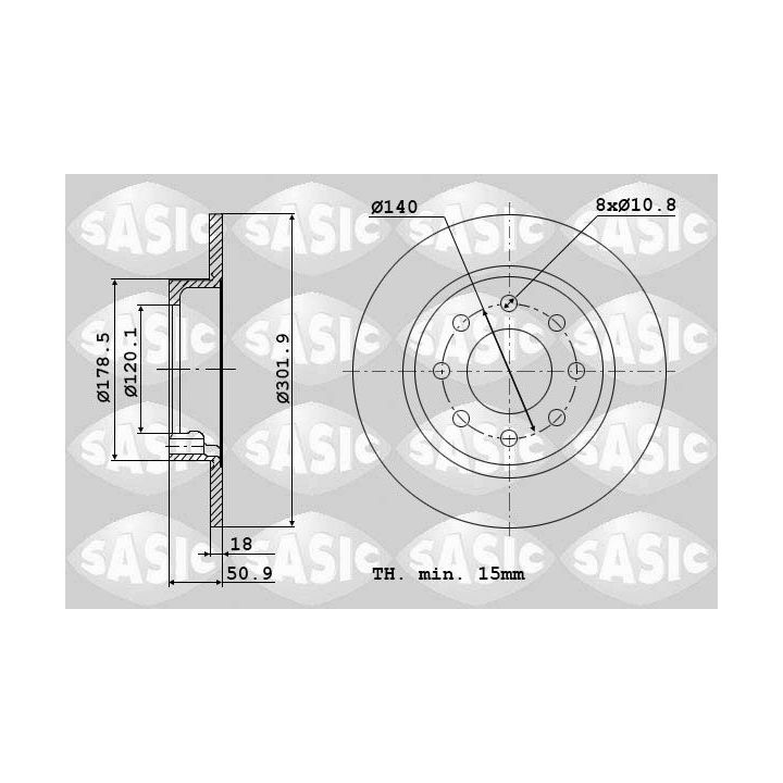 Stabdžių diskas SASIC 6104033