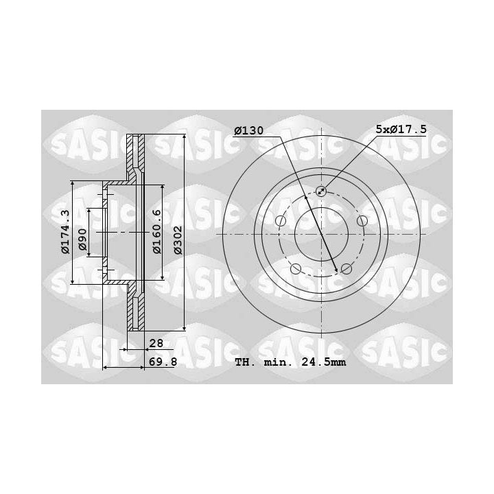 Stabdžių diskas SASIC 6104037
