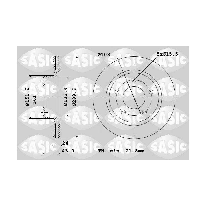 Stabdžių diskas SASIC 6104047