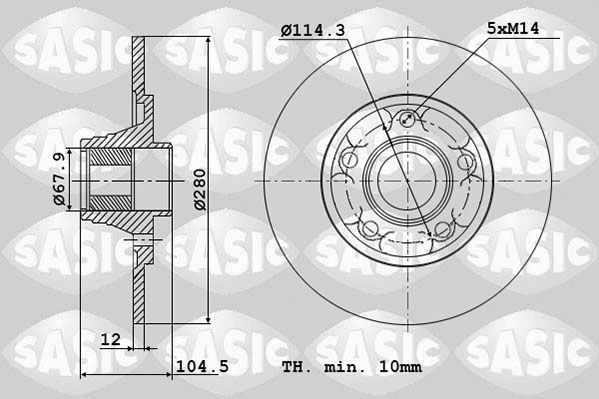 Stabdžių diskas SASIC 6104053