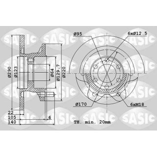 Stabdžių diskas SASIC 6106072