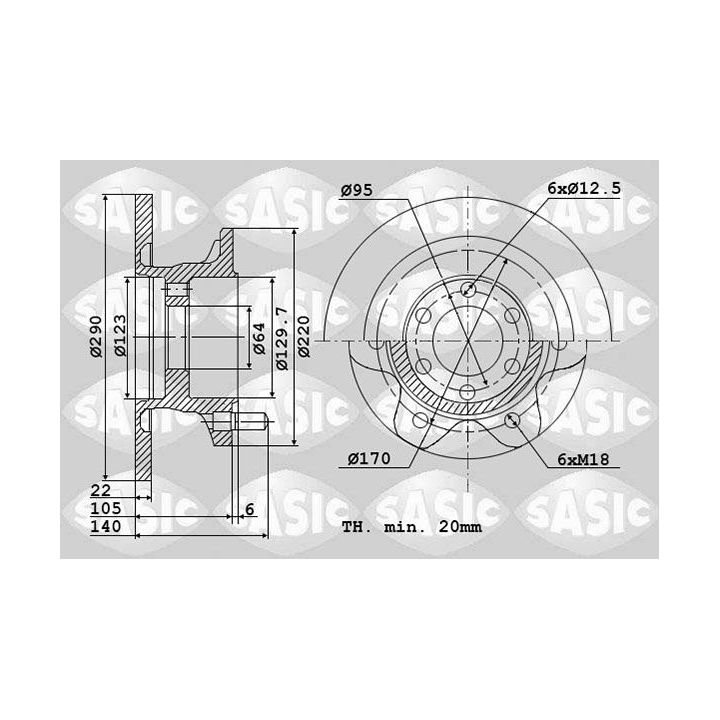 Stabdžių diskas SASIC 6106072
