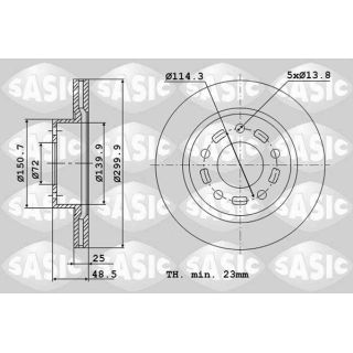 Stabdžių diskas SASIC 6106113