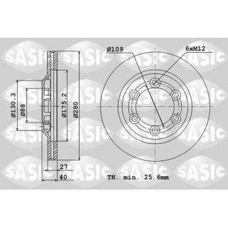 Stabdžių diskas SASIC 6106174