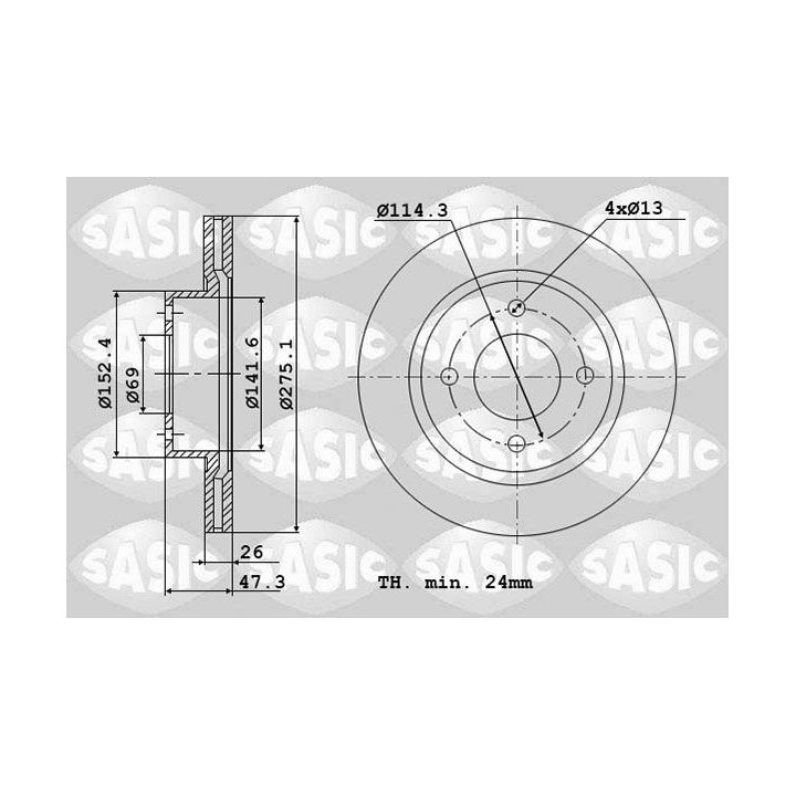 Stabdžių diskas SASIC 6106234