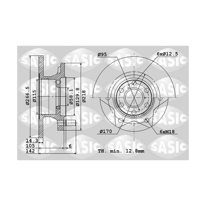 Stabdžių diskas SASIC 9004293J