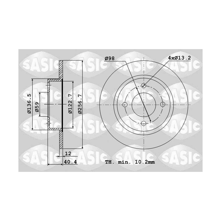 Stabdžių diskas SASIC 9004389J