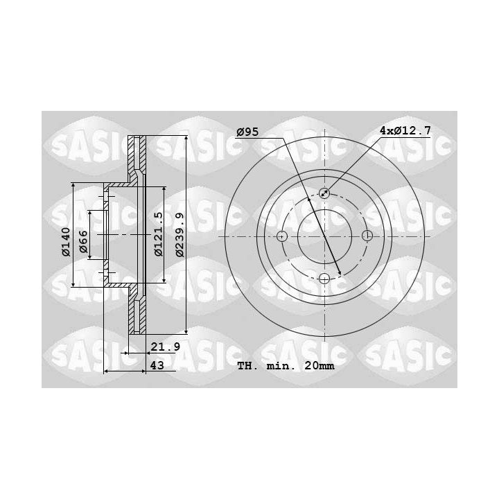Stabdžių diskas SASIC 9004396J