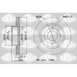 Stabdžių diskas SASIC 9004401J