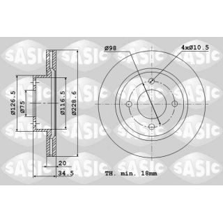 Stabdžių diskas SASIC 9004412J