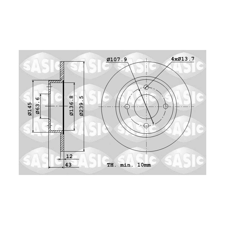 Stabdžių diskas SASIC 9004515J
