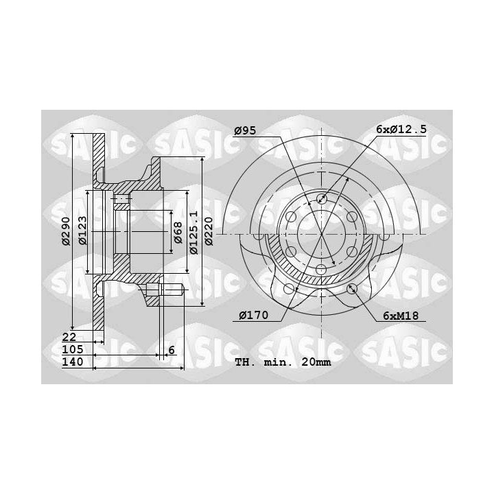 Stabdžių diskas SASIC 9004809J