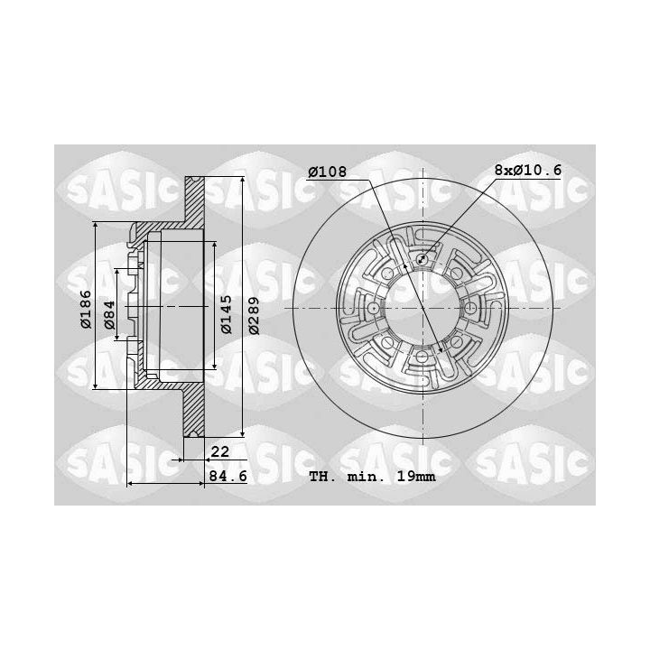 Stabdžių diskas SASIC 9004810J