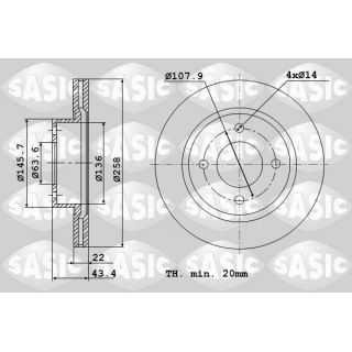 Stabdžių diskas SASIC 9004817J