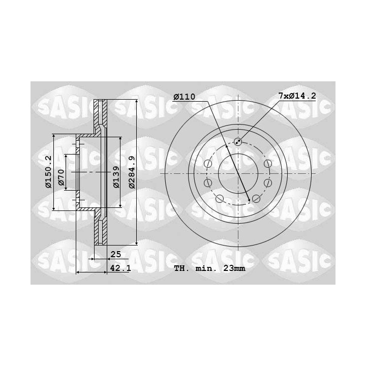 Stabdžių diskas SASIC 9004888J