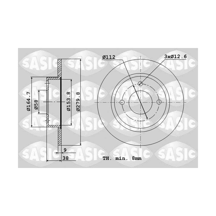 Stabdžių diskas SASIC 9004892J