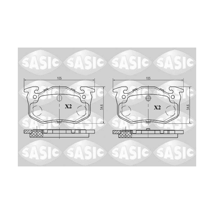 Stabdžių trinkelių rinkinys, diskinis stabdys SASIC 6210011