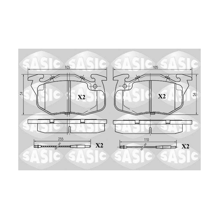 Stabdžių trinkelių rinkinys, diskinis stabdys SASIC 6210013