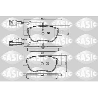 Stabdžių trinkelių rinkinys, diskinis stabdys SASIC 6210015