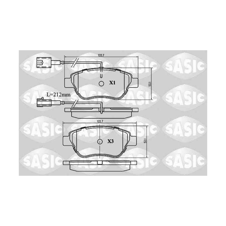 Stabdžių trinkelių rinkinys, diskinis stabdys SASIC 6210015