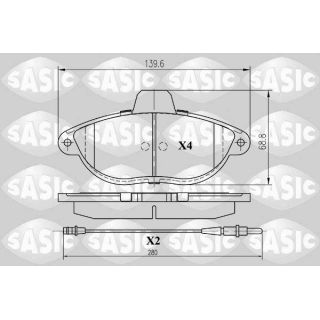 Stabdžių trinkelių rinkinys, diskinis stabdys SASIC 6210027