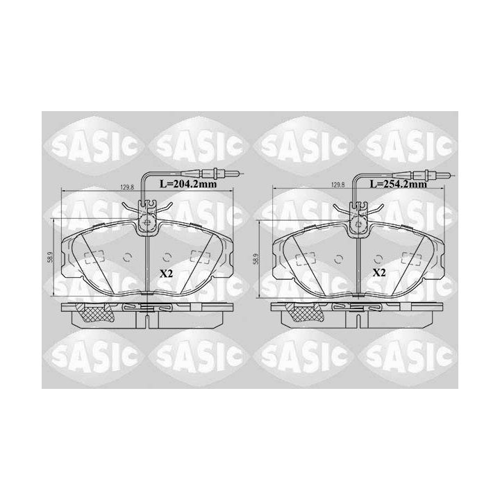 Stabdžių trinkelių rinkinys, diskinis stabdys SASIC 6210028