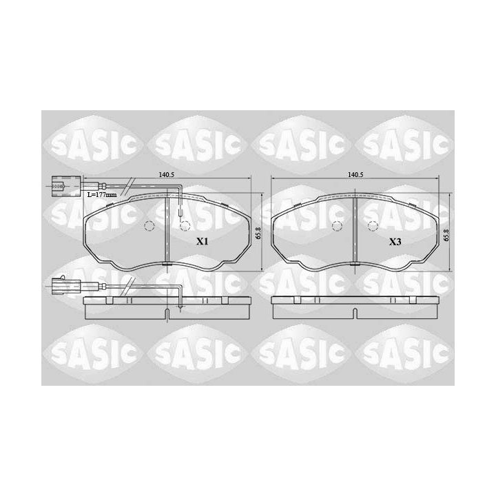 Stabdžių trinkelių rinkinys, diskinis stabdys SASIC 6210036