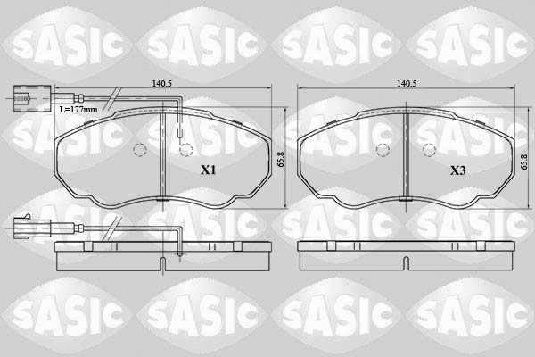 Stabdžių trinkelių rinkinys, diskinis stabdys SASIC 6210036