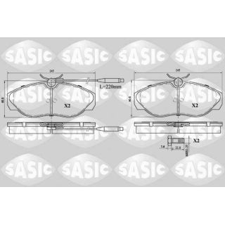 Stabdžių trinkelių rinkinys, diskinis stabdys SASIC 6210058