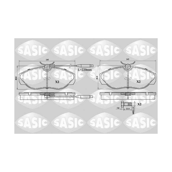 Stabdžių trinkelių rinkinys, diskinis stabdys SASIC 6210058