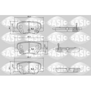Stabdžių trinkelių rinkinys, diskinis stabdys SASIC 6210094