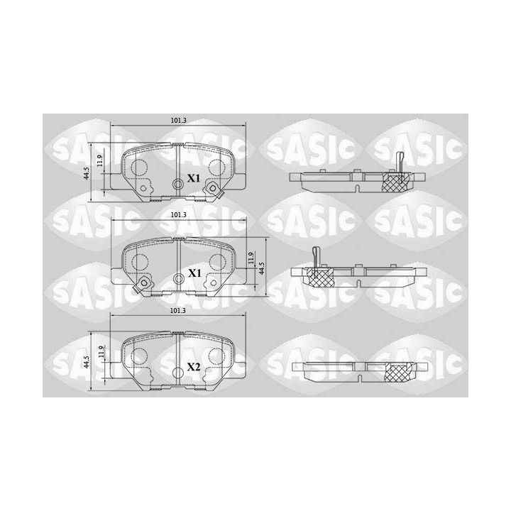 Stabdžių trinkelių rinkinys, diskinis stabdys SASIC 6210094
