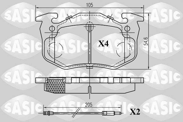 Stabdžių trinkelių rinkinys, diskinis stabdys SASIC 6214001