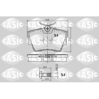 Stabdžių trinkelių rinkinys, diskinis stabdys SASIC 6214005