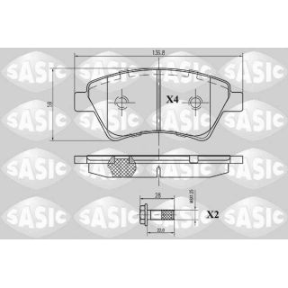 Stabdžių trinkelių rinkinys, diskinis stabdys SASIC 6214006