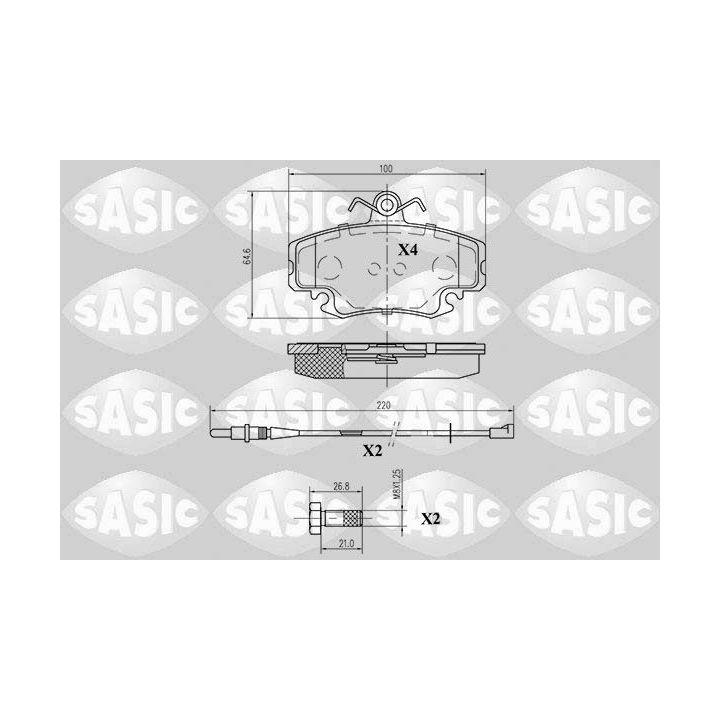 Stabdžių trinkelių rinkinys, diskinis stabdys SASIC 6214010
