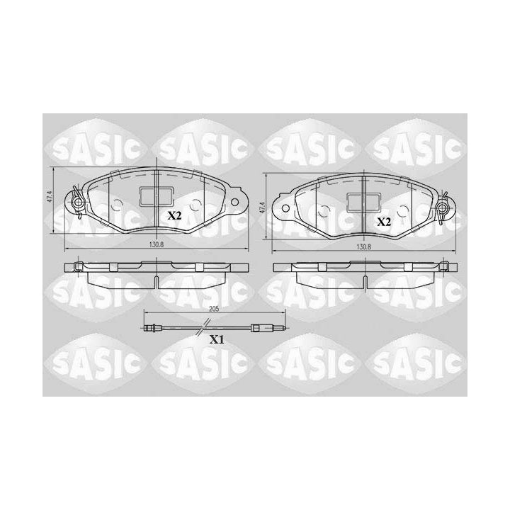 Stabdžių trinkelių rinkinys, diskinis stabdys SASIC 6214012