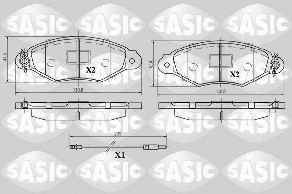 Stabdžių trinkelių rinkinys, diskinis stabdys SASIC 6214012