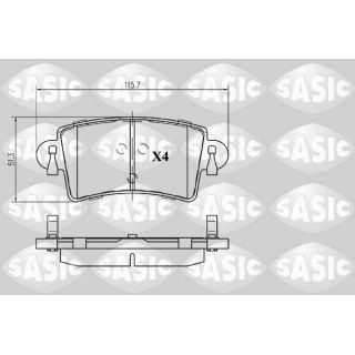 Stabdžių trinkelių rinkinys, diskinis stabdys SASIC 6214013