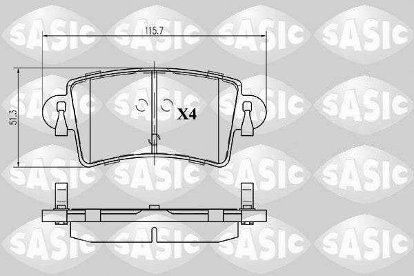 Stabdžių trinkelių rinkinys, diskinis stabdys SASIC 6214013