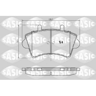 Stabdžių trinkelių rinkinys, diskinis stabdys SASIC 6214015