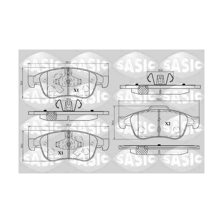 Stabdžių trinkelių rinkinys, diskinis stabdys SASIC 6214017