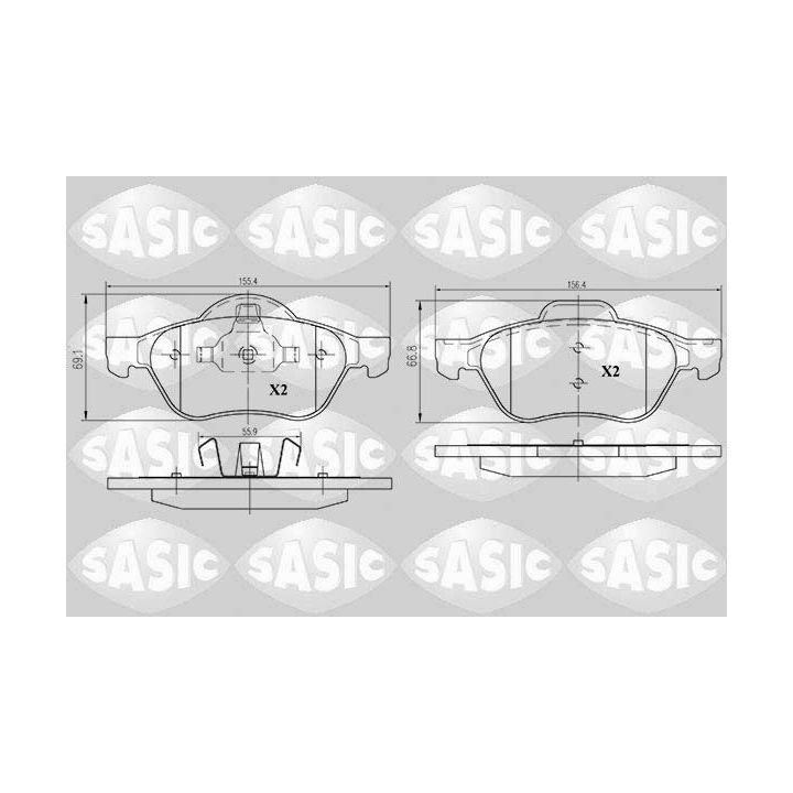 Stabdžių trinkelių rinkinys, diskinis stabdys SASIC 6214018