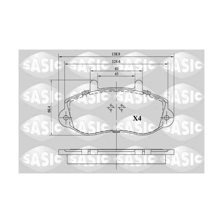 Stabdžių trinkelių rinkinys, diskinis stabdys SASIC 6214033